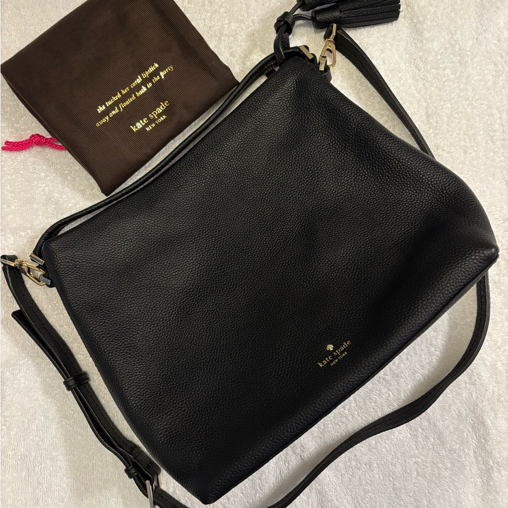Authentic Kate Spade Black Pebbled Leather Satchel